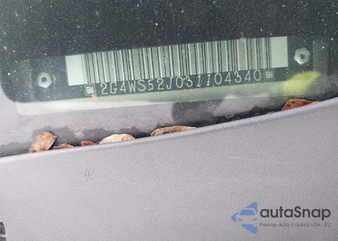 2003 Buick Century Custom from USA, damaged, VIN 2G4WS52J031104340